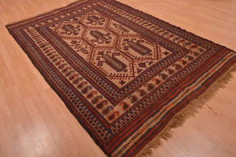 Kilim Brown Hand Knotted 55 X 84 Area Rug 100-109136 Image 3