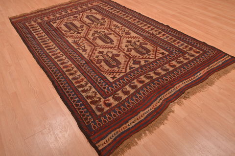 Kilim Brown Hand Knotted 55 X 84 Area Rug 100-109136 Image 5