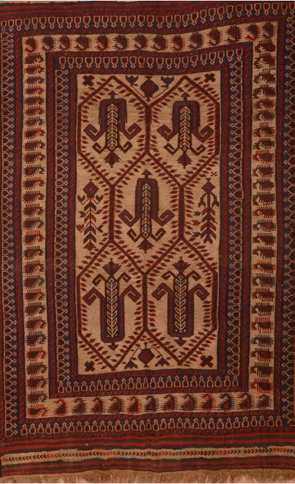 Kilim Brown Hand Knotted 55 X 84 Area Rug 100-109136 Image 0
