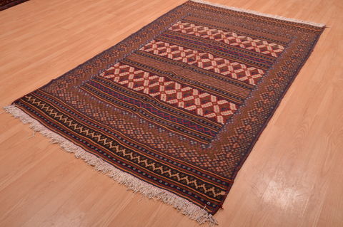Kilim Brown Hand Knotted 410 X 79 Area Rug 100-109140 Image 2