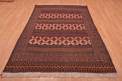 Kilim Brown Hand Knotted 410 X 79 Area Rug 100-109140 Image 4
