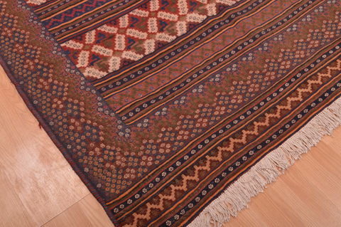 Kilim Brown Hand Knotted 410 X 79 Area Rug 100-109140 Image 5