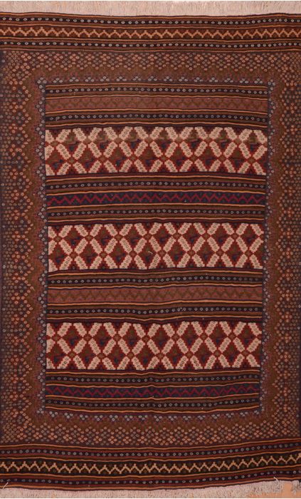 Kilim Brown Hand Knotted 410 X 79 Area Rug 100-109140 Image 0