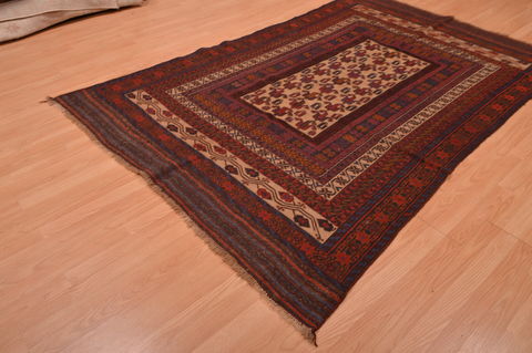 Kilim Red Hand Knotted 45 X 85 Area Rug 100-109143 Image 5