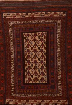 Kilim Red Hand Knotted 4'5" X 8'5"  Area Rug 100-109143