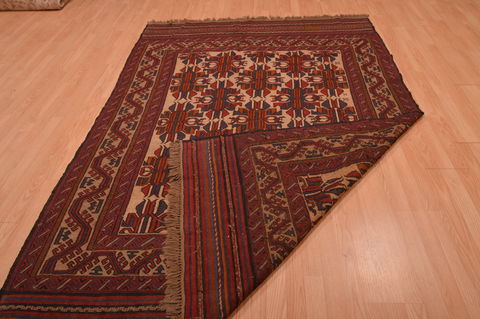 Kilim Red Hand Knotted 59 X 86 Area Rug 100-109146 Image 12
