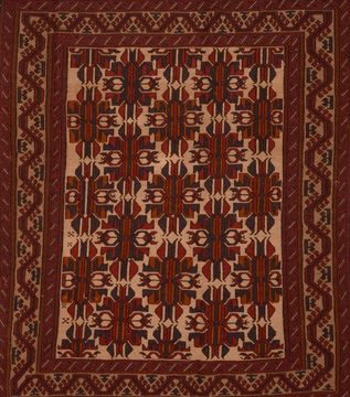 Kilim Red Hand Knotted 5'9" X 8'6"  Area Rug 100-109146