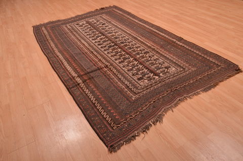 Kilim Brown Hand Knotted 53 X 85 Area Rug 100-109148 Image 16
