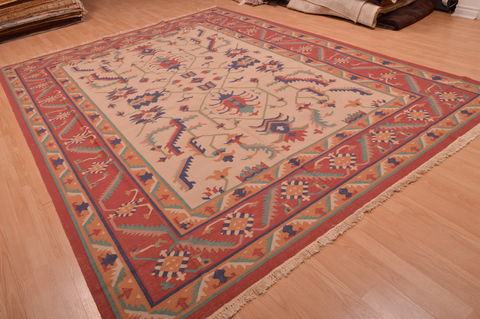 Kilim Red Flat Woven 90 X 120 Area Rug 100-109149 Image 3