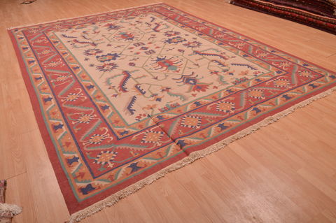 Kilim Red Flat Woven 90 X 120 Area Rug 100-109149 Image 5