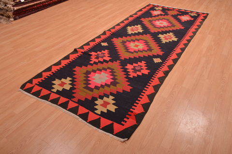 Kilim Red Runner Hand Woven 42 X 106 Area Rug 100-109150 Image 2