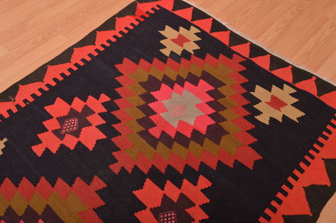 Kilim Red Runner Hand Woven 42 X 106 Area Rug 100-109150 Image 9