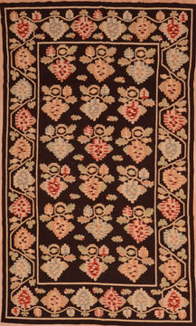 Afghan Gabbeh Beige Rectangle 7x10 ft Wool Carpet 109153