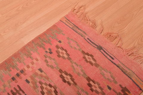 Kilim Red Runner Hand Knotted 25 X 76 Area Rug 100-109157 Image 11
