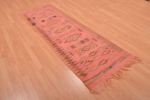 Kilim Red Runner Hand Knotted 25 X 76 Area Rug 100-109157 Image 4
