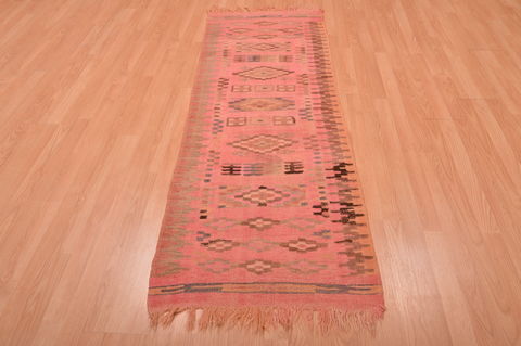 Kilim Red Runner Hand Knotted 25 X 76 Area Rug 100-109157 Image 5