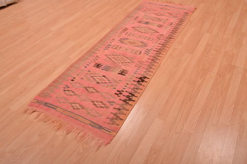 Kilim Red Runner Hand Knotted 25 X 76 Area Rug 100-109157 Image 6