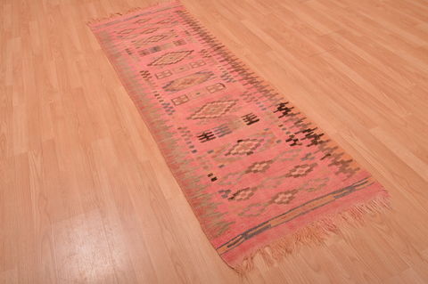 Kilim Red Runner Hand Knotted 25 X 76 Area Rug 100-109157 Image 7