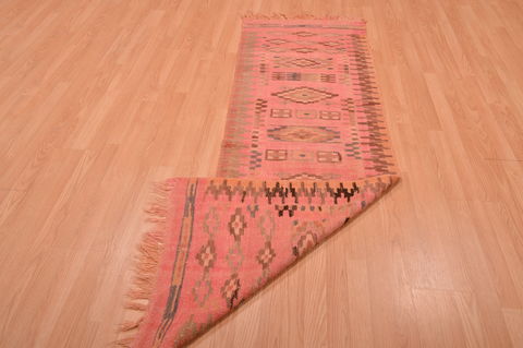 Kilim Red Runner Hand Knotted 25 X 76 Area Rug 100-109157 Image 9