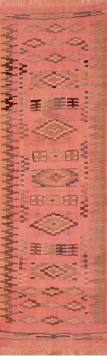 Kilim Red Runner Hand Knotted 25 X 76 Area Rug 100-109157 Image 0