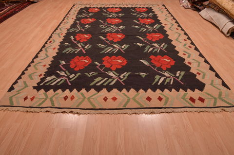 Kilim Black Flat Woven 80 X 124 Area Rug 100-109160 Image 1