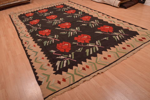 Kilim Black Flat Woven 80 X 124 Area Rug 100-109160 Image 3
