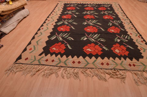 Kilim Black Flat Woven 80 X 124 Area Rug 100-109160 Image 4
