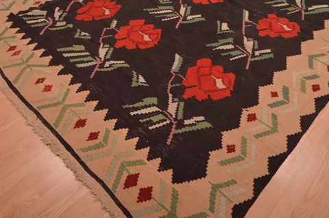 Kilim Black Flat Woven 80 X 124 Area Rug 100-109160 Image 8