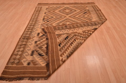 Kilim Brown Hand Knotted 64 X 89 Area Rug 100-109161 Image 12