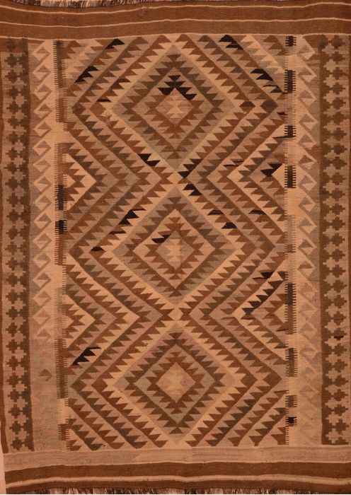 Kilim Brown Hand Knotted 64 X 89 Area Rug 100-109161 Image 0
