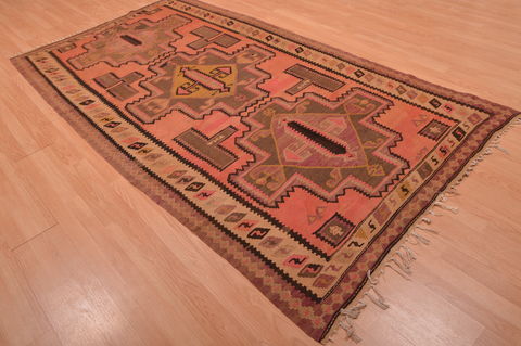 Kilim Red Hand Knotted 50 X 91 Area Rug 100-109162 Image 3