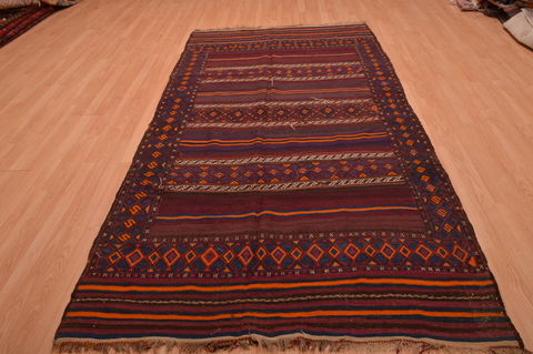 Kilim Brown Runner Hand Knotted 50 X 96 Area Rug 100-109167 Image 1