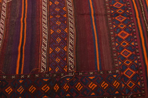 Kilim Brown Runner Hand Knotted 50 X 96 Area Rug 100-109167 Image 3