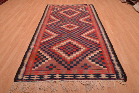 Kilim Red Hand Knotted 48 X 92 Area Rug 100-109169 Image 1