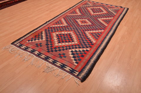 Kilim Red Hand Knotted 48 X 92 Area Rug 100-109169 Image 2