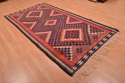 Kilim Red Hand Knotted 48 X 92 Area Rug 100-109169 Image 3