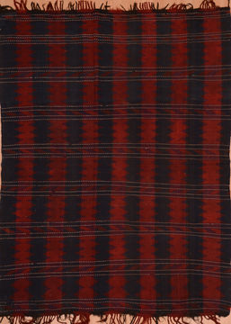 Afghan Karabakh Red Rectangle 6x9 ft Wool Carpet 109173