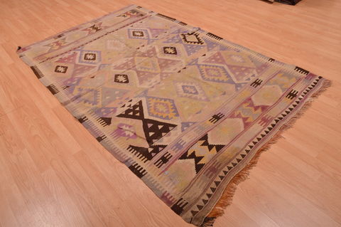 Kilim Beige Flat Woven 411 X 711 Area Rug 100-109175 Image 3