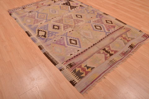 Kilim Beige Flat Woven 411 X 711 Area Rug 100-109175 Image 6