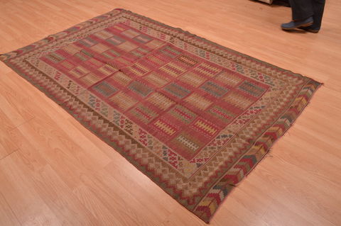 Kilim Brown Flat Woven 47 X 79 Area Rug 100-109176 Image 3