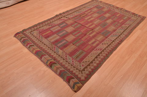 Kilim Brown Flat Woven 47 X 79 Area Rug 100-109176 Image 6