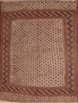 Kilim Brown Hand Knotted 5'10" X 7'6"  Area Rug 100-109177