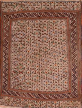 Kilim Brown Hand Knotted 5'10" X 7'6"  Area Rug 100-109177