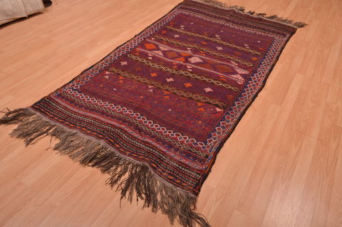 Kilim Brown Hand Knotted 40 X 76 Area Rug 100-109178 Image 1