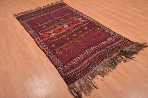 Kilim Brown Hand Knotted 40 X 76 Area Rug 100-109178 Image 2