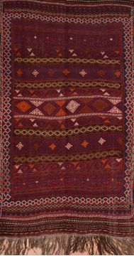 Kilim Brown Hand Knotted 4'0" X 7'6"  Area Rug 100-109178