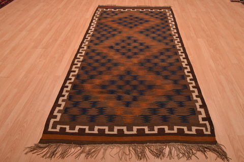 Kilim Brown Flat Woven 41 X 84 Area Rug 100-109180 Image 1