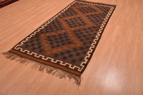 Kilim Brown Flat Woven 41 X 84 Area Rug 100-109180 Image 2