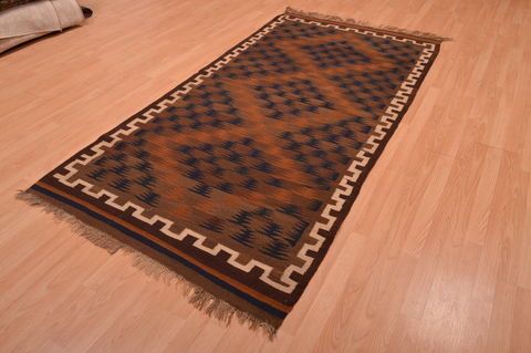 Kilim Brown Flat Woven 41 X 84 Area Rug 100-109180 Image 5