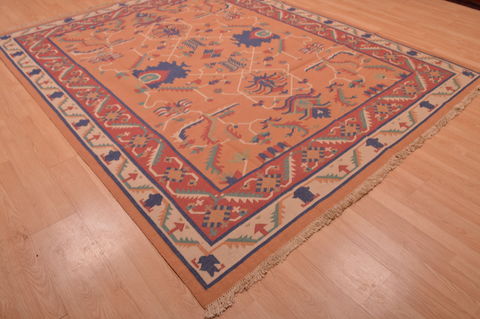 Kilim Red Flat Woven 710 X 99 Area Rug 100-109182 Image 12